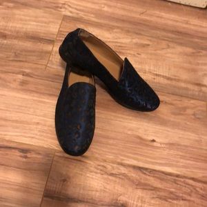Banana Republic Sz 8 Blue Leopard Loafer Shoe NWOT